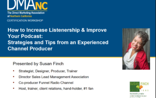 Podcast courses by Susan Finch from the DMANC