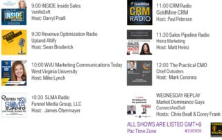 Line up for April 23, 2020