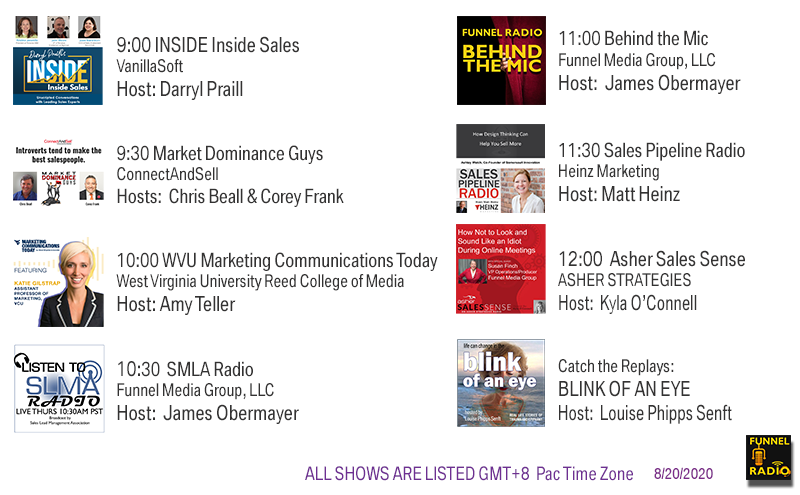 VanillaSoft, ConnectAndSell, UncommonPro, WVU Reed College of Media, Heinz Marketing, ASHER Strategies, Funnel Media Group