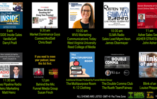 VanillaSoft, ConnectAndSell, UncommonPro, West Virginia University, Sales Lead MAangement Association, Heinz Marketing, Asher Strategies, Funnel Media Group