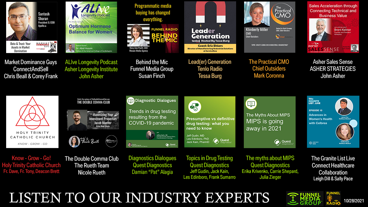 ConnectAndSell, The Rueth Team, The Granite List Live, WelWaze, Prism Health Group, Chief Outsiders, Holy Trinity Catholic Church