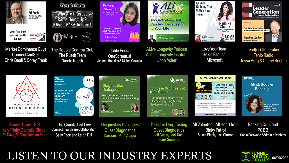 ConnectAndSell, Branch49, The Rueth Team, Asher Longevity Institute, Helen Fanucci, The Granite List, Binky Patrol