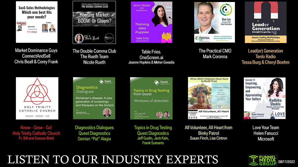 Featured this week - Branch49, The Rueth Team, The Practical CMO, Quest Diagnostics, Binky Patrol, Holy Trinity Catholic Church, Mod op Tenlo