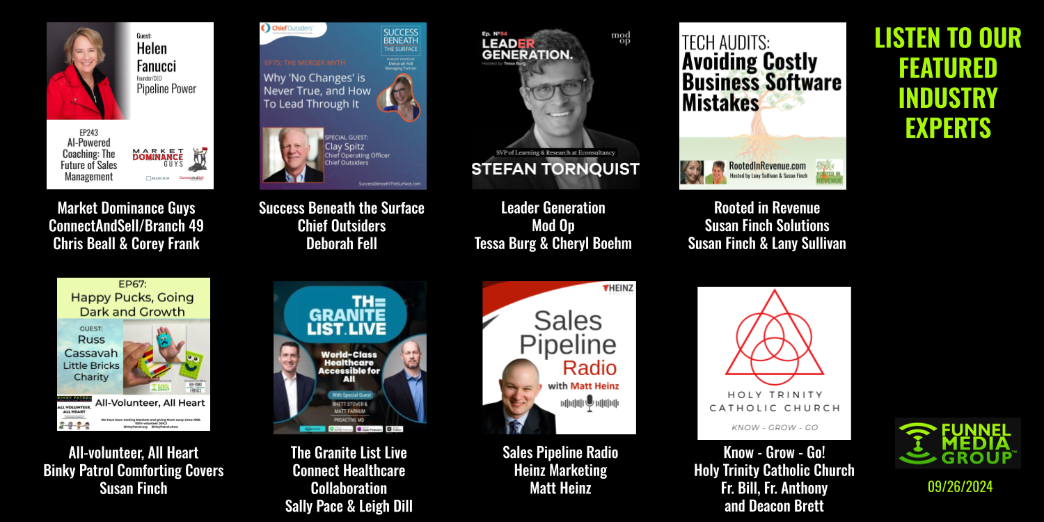 Today's playlist from Market Dominance Guys, Success Beneath the Surface, Leader Generation and more